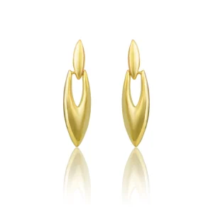 Generic Women's brassNew Gold Tone Polish Mini Office Earrings (Gold Plated)