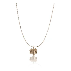 Generic Women's Stainless Steel Leaf Pendent Delicate Chain (Gold Plated)