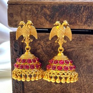 The Aparna Silver Gandaberunda Jhumki
