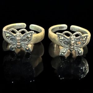 The Butterfly Silver Marcasite Toe-Rings