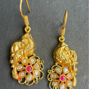The Neelanshi Silver Peacock Kemp Earrings