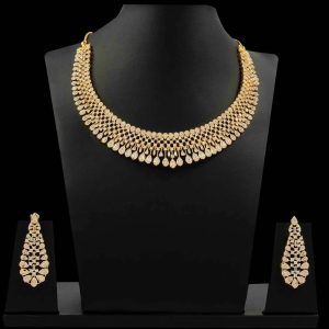 Premium Stone Necklace Short With Stud PMSNS16W-0041, PMSHST58W-023