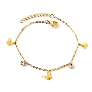 Diamond Butterfly 18K Gold Plated Children's Bracelet