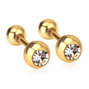 Elegant Sparkle Stud 18K Gold Plated Children's Earrings
