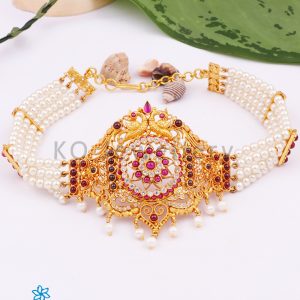 The Ramya Silver Pearl Peacock Choker