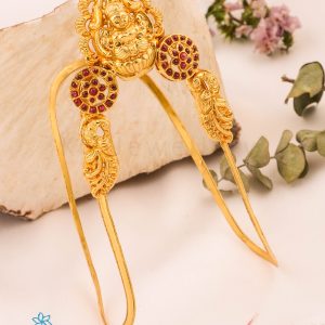 The Likhita Silver Lakshmi Bridal Armlet/Vanki