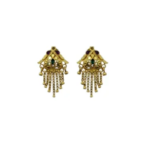 Generic Women's Pack of_2 Brass Gold-Plated Earrings (Gold)
