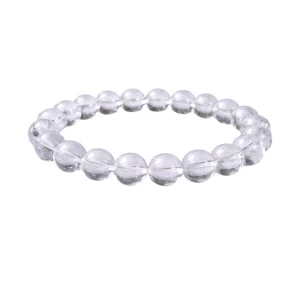 Generic Natural Crystal 8mm Clear Quartz Bracelet (White)