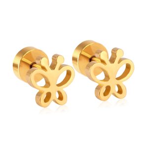 Sweet Butterfly 18K Gold Plated Children's Earrings
