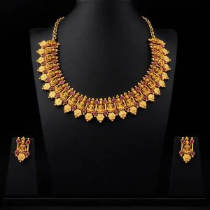 Geru Stone Necklace Short With Stud PSGRNSSR39R-0301, PSGRSTSR25R-002